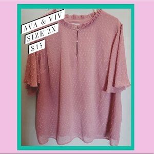 High Collar Short Sleeve Top